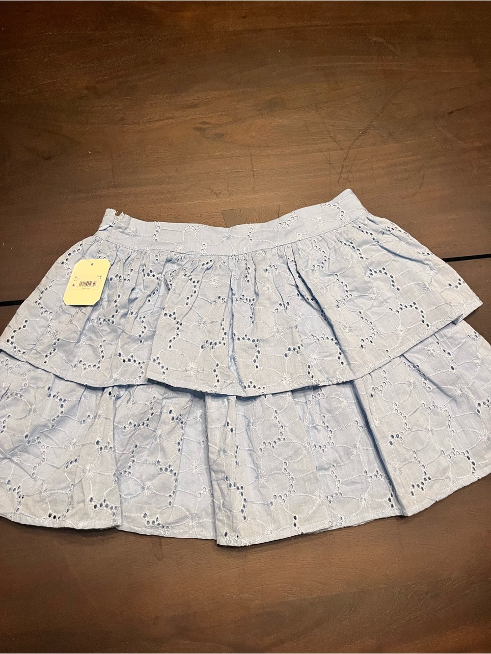 Altar'd State Powder Blue Eyelet Tiered Skirt